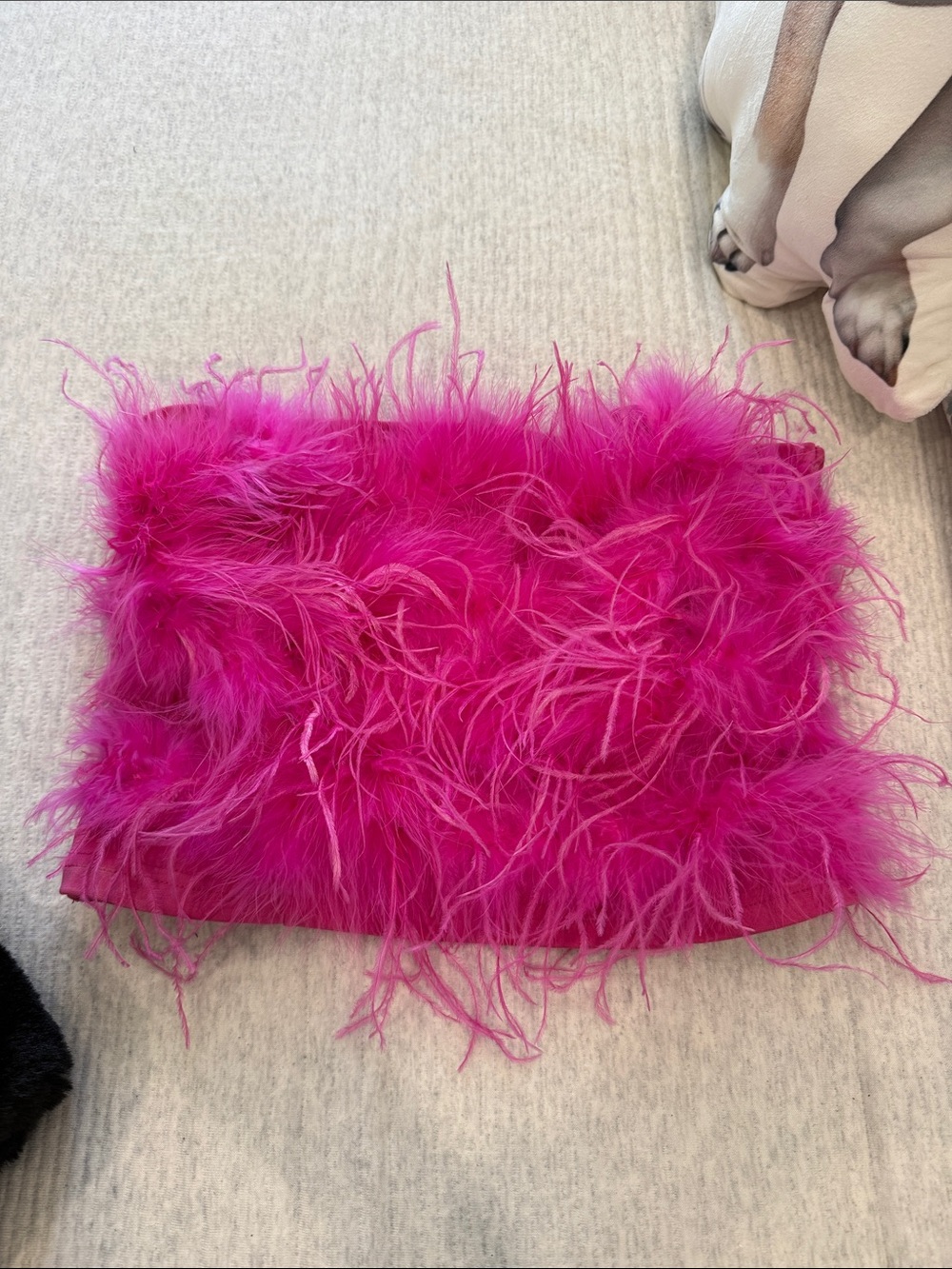 Hot Pink Feathered tube top